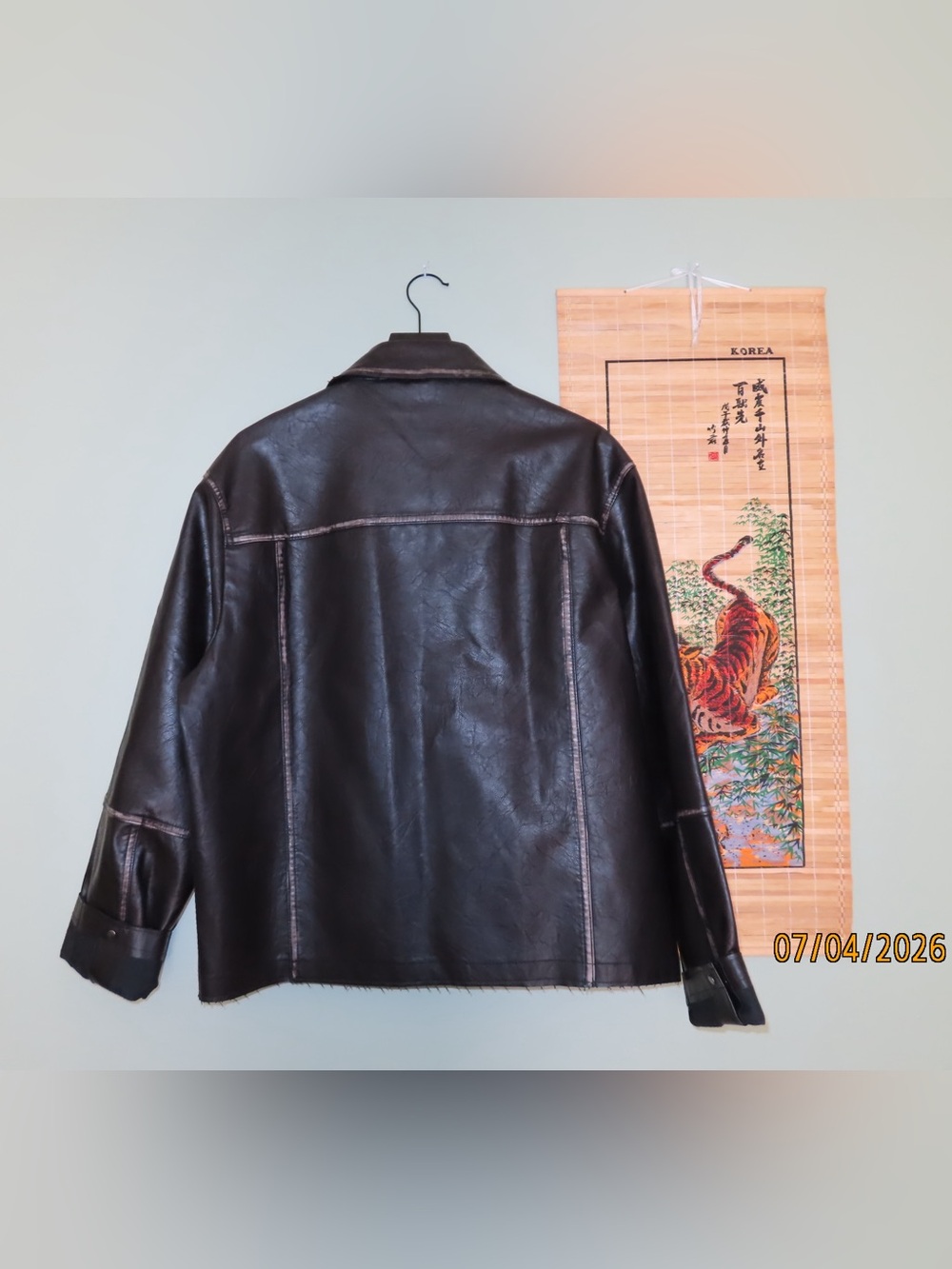 ZARA Black Faux Leather Bomber Jacket - Picture 6 of 7